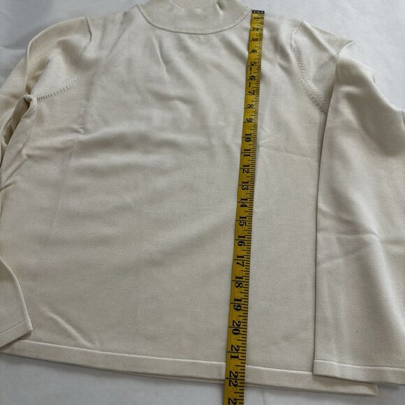 Pendleton Women's Classic Ivory Mock Neck Sweater Silk and Nylon NWT - Size MED - Picture 5 of 11